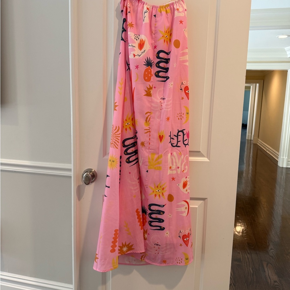 Colorful Pink Patterned Scarf - Picture 3 of 4